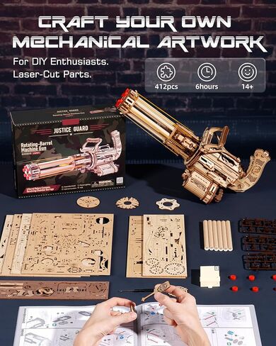 ROBOTIME Wooden 3D Puzzles for Adults, Wooden Rubber Bands Puzzles, 3D Toy Puzzle Model Building Kit, Birthday/Christmas/Creative Gifts for Adults&Teens in Saudi Arabia