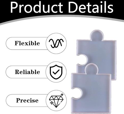2 Pcs Silicone Puzzle Resin Molds Flexible Handmade Resin Coaster Molds Kit for Men Women DIY Home Decoration in Saudi Arabia