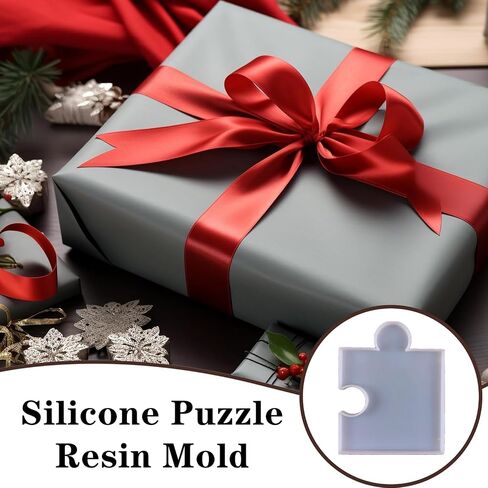 2 Pcs Silicone Puzzle Resin Molds Flexible Handmade Resin Coaster Molds Kit for Men Women DIY Home Decoration in Saudi Arabia