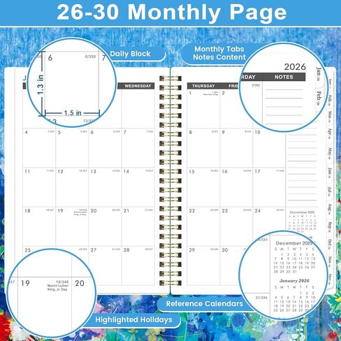2026-2030 Monthly Planner - JAN 2026 - DEC 2030, 8.5" x 6.4", 5 Year Monthly Planner/Calendar 2026-2030, 60-Month Planner 2026-2030 with Tabs, Inner Pocket, Golden Stamping in Kuwait