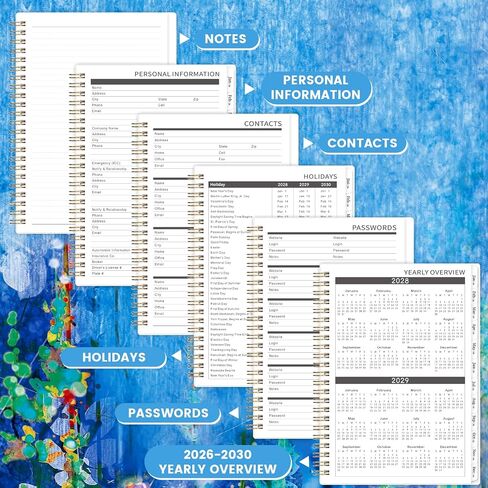2026-2030 Monthly Planner - JAN 2026 - DEC 2030, 8.5" x 6.4", 5 Year Monthly Planner/Calendar 2026-2030, 60-Month Planner 2026-2030 with Tabs, Inner Pocket, Golden Stamping in Kuwait