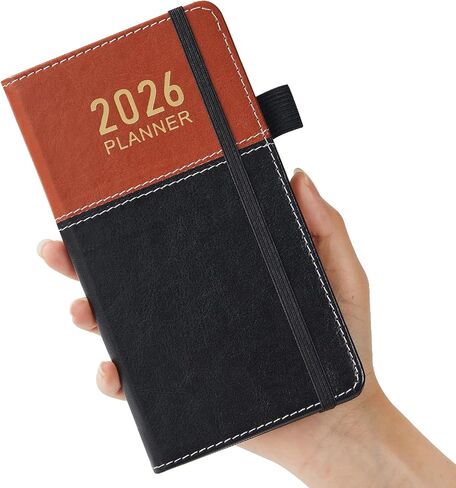 Pocket Calendar/Planner 2026, Jan.2026 - Dec.2026 Daily Weekly and Monthly Planner Small Size for Purse, 3.8" x 7", Mini Pocket Appointment Book 2026 with Monthly Tabs, for Women Planning in Saudi Arabia