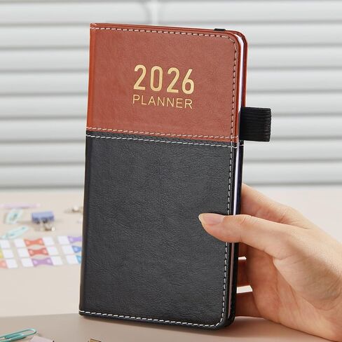 Pocket Calendar/Planner 2026, Jan.2026 - Dec.2026 Daily Weekly and Monthly Planner Small Size for Purse, 3.8" x 7", Mini Pocket Appointment Book 2026 with Monthly Tabs, for Women Planning in Saudi Arabia