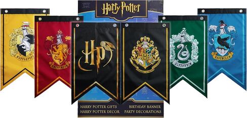 Harry Potter Party Decorations 6 Banners 20" x 12" Hogwarts Flags Birthday & Home Decoration in Saudi Arabia