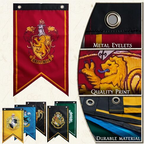 Harry Potter Party Decorations 6 Banners 20" x 12" Hogwarts Flags Birthday & Home Decoration in Saudi Arabia