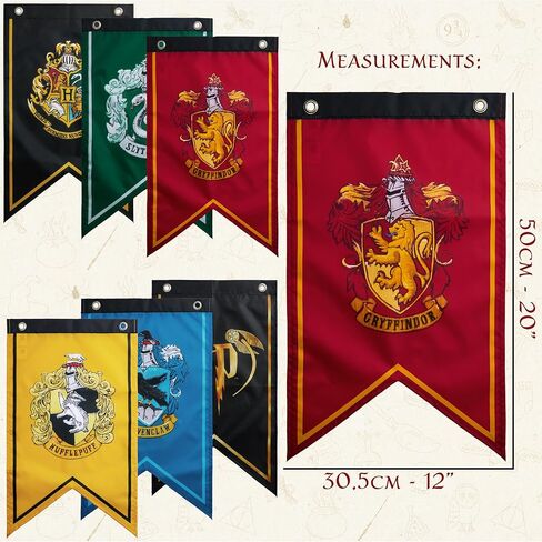 Harry Potter Party Decorations 6 Banners 20" x 12" Hogwarts Flags Birthday & Home Decoration in Saudi Arabia