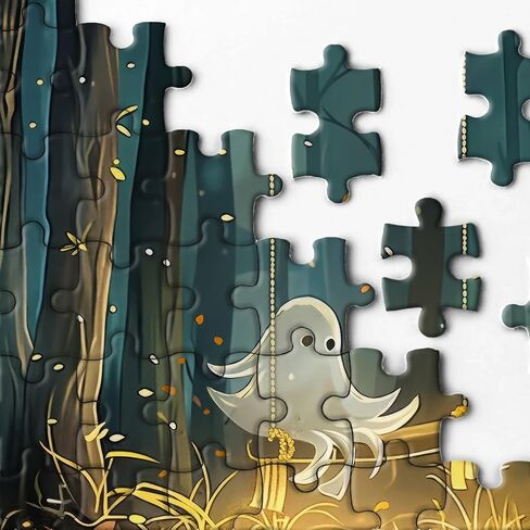 Halloween Horror Holiday Ghost Puzzle 1000 Piece for Adults, Fall Spooky Forest Jigsaw Puzzle, Moon Scenic Scary Puzzle in Saudi Arabia