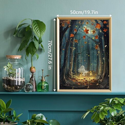 Halloween Horror Holiday Ghost Puzzle 1000 Piece for Adults, Fall Spooky Forest Jigsaw Puzzle, Moon Scenic Scary Puzzle in Saudi Arabia