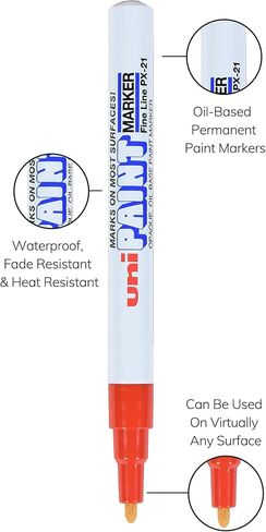 Uni-Ball Uni Paint PX-21 Oil-Based Paint Markers, Fine Line (1.2mm), Red, 2 Count in Saudi Arabia