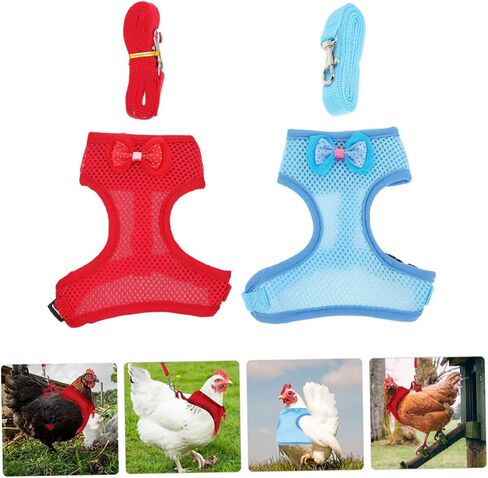 Garneck 2sets Pet Chicken Carrier Carier Carice Twiber Adosting Rooster Costume Vest Hen Leash in Saudi Arabia