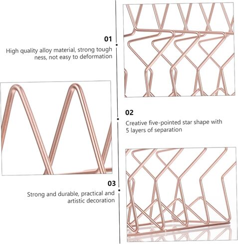 Artibetter 1pc Metal Book Rack Pointed Star Ornaments for Bookshelf Storage Rack Simple Design for Office in Saudi Arabia