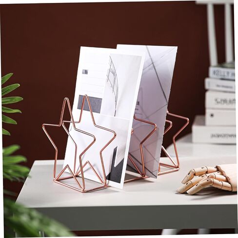 Artibetter 1pc Metal Book Rack Pointed Star Ornaments for Bookshelf Storage Rack Simple Design for Office in Saudi Arabia
