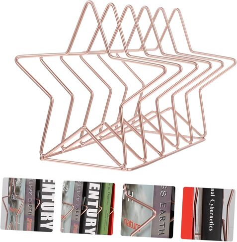 Artibetter 1pc Metal Book Rack Pointed Star Ornaments for Bookshelf Storage Rack Simple Design for Office in Saudi Arabia