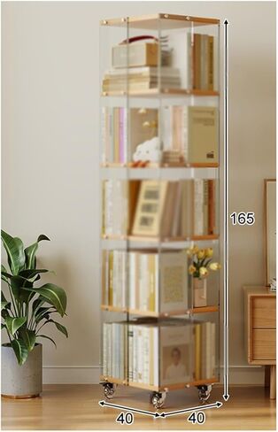 Rotating Bookshelf Transparent Acrylic Study Book Storage Rack in Saudi Arabia