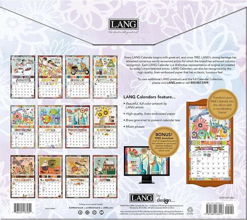 Lang Companies, Happy Life 2026 Wall Calendar by Lori Siebert, 13.4'' X 12'', 12-Month Calendar with Stapled Binding in Saudi Arabia