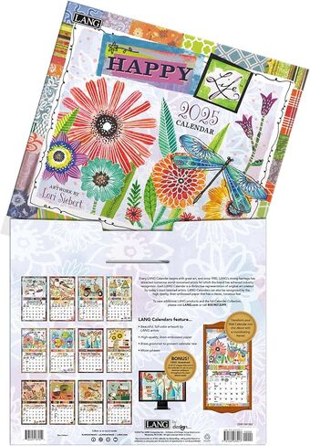 Lang Companies, Happy Life 2026 Wall Calendar by Lori Siebert, 13.4'' X 12'', 12-Month Calendar with Stapled Binding in Saudi Arabia