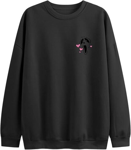 سويت شيرت Bobeutou No You Hang Up للنساء مضحك برسومات Ghostface بأكمام طويلة، قميص الهالوين، بلوفر كاجوال in Kuwait