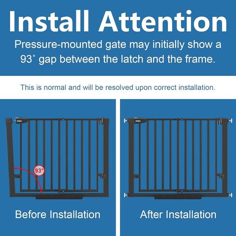 Malier Newest Baby Gate for Stairs with Large Walk Thru Door, 29-40" No Drill Pressure Mounted Dog Gate for Doorway, Auto Close Baby Gate, Easy Walk Through Gate Pet Gate for Child and Pets in Saudi Arabia