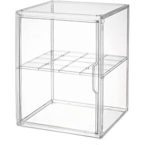2 Tiers Large Clear Acrylic Display Case,Acrylic Storage Organizers Box with Magnetic Door, Display Box for Collecting Boot,Doll,Purse,Book and Bag in Saudi Arabia