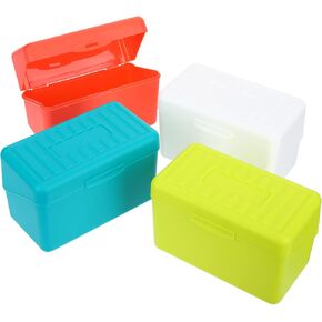 Artibetter 4PCS صندوق بطاقة الفهرس البلاستيكي صندوق منظم لتقديم وصفات الملاحظات وبطاقات العمل حالة تخزين سطح المكتب المحمولة باللون الأبيض الأصفر in Kuwait