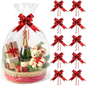 أكياس Linsuminn السيلوفان الكبيرة للسلال ، و 20 قطعة أكياس سلة واضحة ، وفرقة كبيرة من السيلوفان ، 18 × 24 بوصة in Kuwait