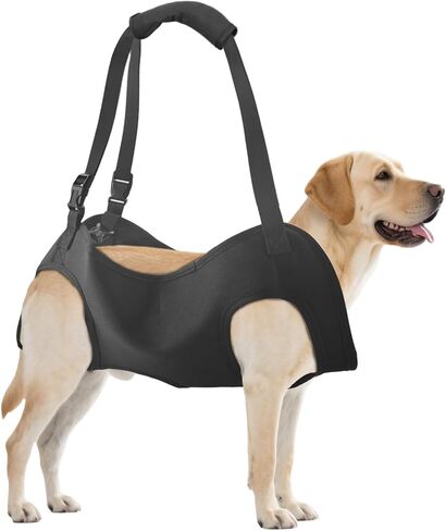 Dog Lifting Harness, Adjustable Full Body Support Sling for Large Dogs, Front and Rear Leg Mobility Aid for Elderly, Injured, Disabled, or Recovering Pets Walking Assistance (L) in Kuwait