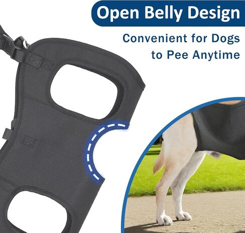Dog Lifting Harness, Adjustable Full Body Support Sling for Large Dogs, Front and Rear Leg Mobility Aid for Elderly, Injured, Disabled, or Recovering Pets Walking Assistance (L) in Kuwait