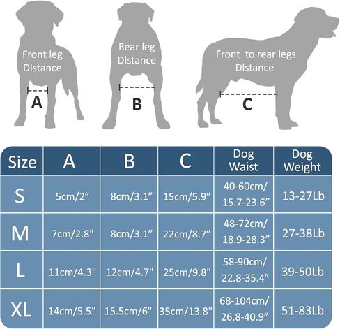Dog Lifting Harness, Adjustable Full Body Support Sling for Large Dogs, Front and Rear Leg Mobility Aid for Elderly, Injured, Disabled, or Recovering Pets Walking Assistance (L) in Kuwait