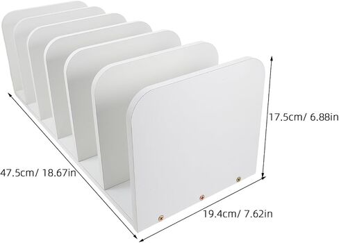 Wood Desktop Reshelf منظم رف تخزين الكتب الأنيق وتوفير الفضاء لمهجع المكاتب ودراسة المنزل حامل ملف فعال ومنظم للمجلات in Saudi Arabia