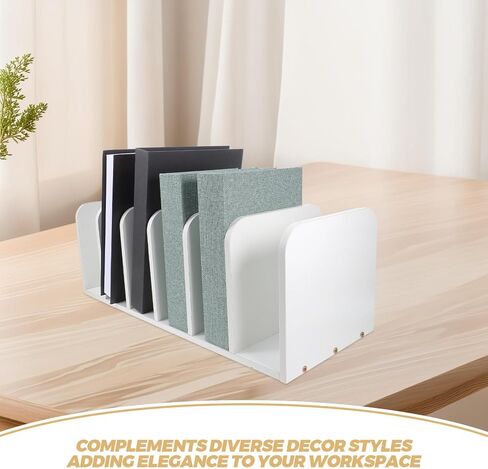 Wood Desktop Reshelf منظم رف تخزين الكتب الأنيق وتوفير الفضاء لمهجع المكاتب ودراسة المنزل حامل ملف فعال ومنظم للمجلات in Saudi Arabia