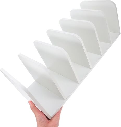 Wood Desktop Reshelf منظم رف تخزين الكتب الأنيق وتوفير الفضاء لمهجع المكاتب ودراسة المنزل حامل ملف فعال ومنظم للمجلات in Saudi Arabia