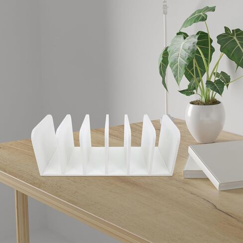 Wood Desktop Reshelf منظم رف تخزين الكتب الأنيق وتوفير الفضاء لمهجع المكاتب ودراسة المنزل حامل ملف فعال ومنظم للمجلات in Saudi Arabia