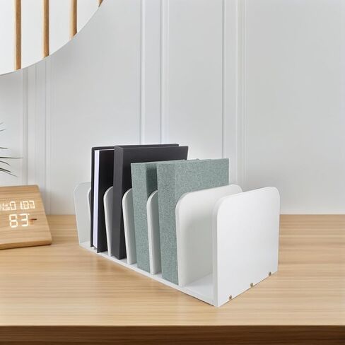 Wood Desktop Reshelf منظم رف تخزين الكتب الأنيق وتوفير الفضاء لمهجع المكاتب ودراسة المنزل حامل ملف فعال ومنظم للمجلات in Saudi Arabia