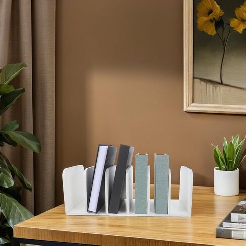 Wood Desktop Reshelf منظم رف تخزين الكتب الأنيق وتوفير الفضاء لمهجع المكاتب ودراسة المنزل حامل ملف فعال ومنظم للمجلات in Saudi Arabia
