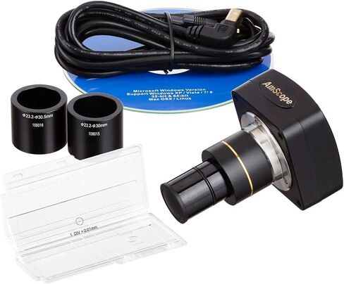 AmScope - مجهر تكبير ستيريو ثلاثي العينيات 3.5X-180X مع حامل ذراع مزدوج أسود - SM-4TZZ-B in Kuwait