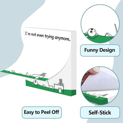 12PCS Novelty Sarcastic Sticky Notes Pads Funny Post It Notes for Work Fun Office Supplies Gifts for Coworkers Teacher Nurse Hilarious Humor Employee Appreciation Gifts Sleazy Greetings Memo Notepads in Saudi Arabia