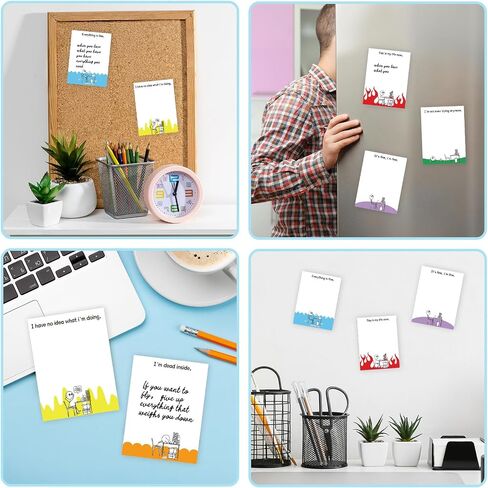 12PCS Novelty Sarcastic Sticky Notes Pads Funny Post It Notes for Work Fun Office Supplies Gifts for Coworkers Teacher Nurse Hilarious Humor Employee Appreciation Gifts Sleazy Greetings Memo Notepads in Saudi Arabia