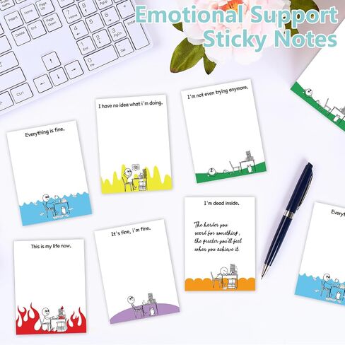 12PCS Novelty Sarcastic Sticky Notes Pads Funny Post It Notes for Work Fun Office Supplies Gifts for Coworkers Teacher Nurse Hilarious Humor Employee Appreciation Gifts Sleazy Greetings Memo Notepads in Saudi Arabia