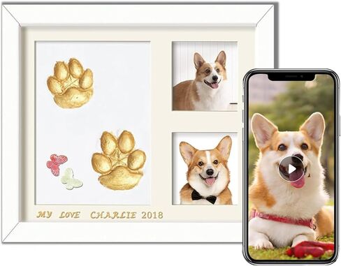 مجموعة طباعة PAW للكلاب - مجموعة طباعة PET PAW. مجموعة طباعة PAW للقطط - إطار مجموعة طباعة Pet Pet Pet مع الفيديو. طقم الذاكرة التذكارية للكلاب والقطط - إطار انطباع الطين DIY لمحبي الحيوانات الأليفة ، الأطفال ، الأزواج ، العائلة - لمسة لتشغيل هدية الفيديو in Saudi Arabia
