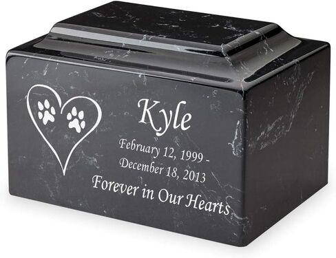 Pink Dog Paw Prints in Heart Pet Cremation Urn for Ashes - Personalize with Name, Date, and Sentiment - Cultured Marble - 50 Cubic Inch for a Pet Weighing up to 50 Pounds in Saudi Arabia