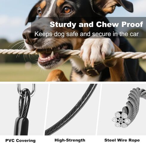 Dog Seat Belt for Car,Chew Proof Dog Car Seat Belt,2 in 1 Car Harness for Dogs Safety Seat Belt,Heavy Duty Pet Seat Belt for Multiple Dogs Chewer in Saudi Arabia