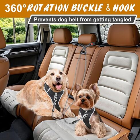Dog Seat Belt for Car,Chew Proof Dog Car Seat Belt,2 in 1 Car Harness for Dogs Safety Seat Belt,Heavy Duty Pet Seat Belt for Multiple Dogs Chewer in Saudi Arabia