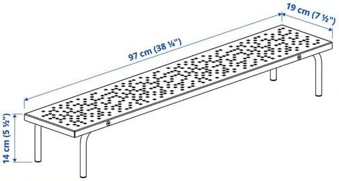 Metal Monitor Stand Riser - منظم سطح المكتب مع تصميم مثقوب - رف شاشة الكمبيوتر المريح لإعداد مكتب المكتب المنزلي ، الأسود ، 38.25 × 7.5 × 5.5 بوصة in Saudi Arabia