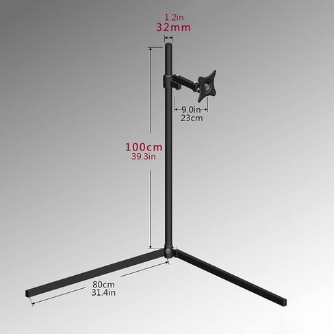 Monitor Stand Monitor Arm 12"-24" Black Single Monitor Mount Stand Mobile Floor Type Monitor Stand Adjustable Floor Monitor Rack with VESA 75x75/100x100, Holds Up to 11lbs Monitor Arm(C) in Saudi Arabia
