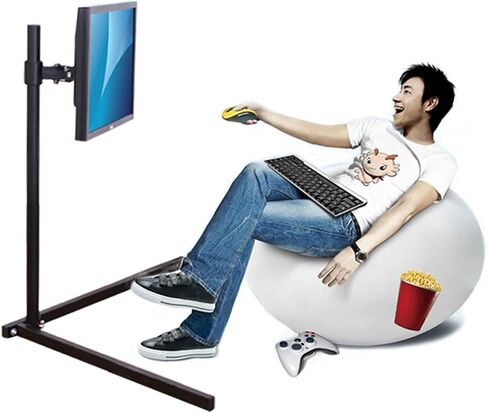 Monitor Stand Monitor Arm 12"-24" Black Single Monitor Mount Stand Mobile Floor Type Monitor Stand Adjustable Floor Monitor Rack with VESA 75x75/100x100, Holds Up to 11lbs Monitor Arm(C) in Saudi Arabia