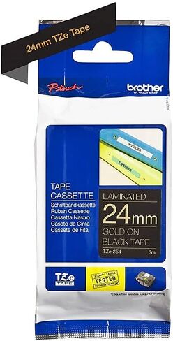 Brother Tze354 Tze Standard Labelning Labeling Tape ، 1 بوصة W ، Gold on Black in Saudi Arabia