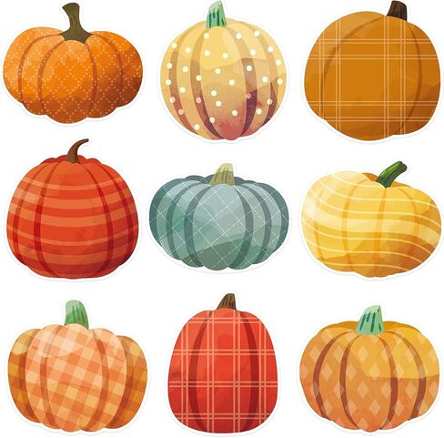 Ceiba Tree 54pcs Cumpkin Cutouts Fall ألوان مائية قطع القرع بطاقات الشكر طاولة المائدة اللوازم in Saudi Arabia