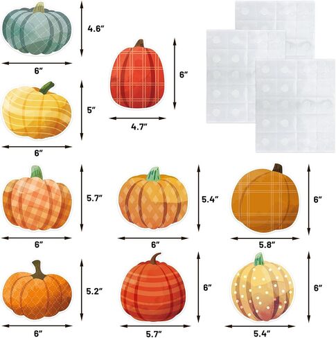 Ceiba Tree 54pcs Cumpkin Cutouts Fall ألوان مائية قطع القرع بطاقات الشكر طاولة المائدة اللوازم in Saudi Arabia