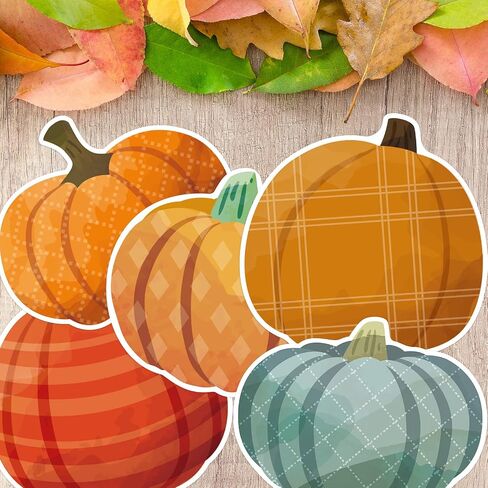 Ceiba Tree 54pcs Cumpkin Cutouts Fall ألوان مائية قطع القرع بطاقات الشكر طاولة المائدة اللوازم in Saudi Arabia