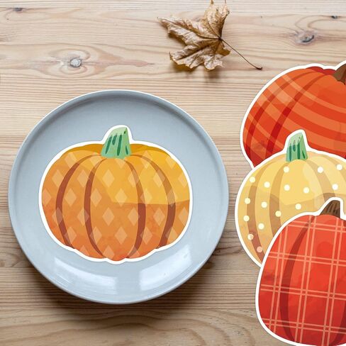 Ceiba Tree 54pcs Cumpkin Cutouts Fall ألوان مائية قطع القرع بطاقات الشكر طاولة المائدة اللوازم in Saudi Arabia